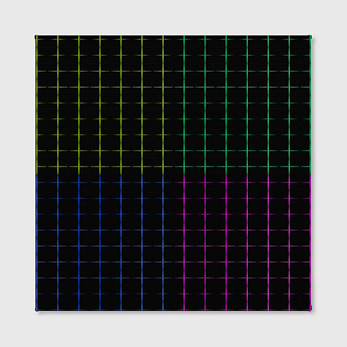 Картина квадратная Color black multicolored stripes / 3D-принт – фото 2