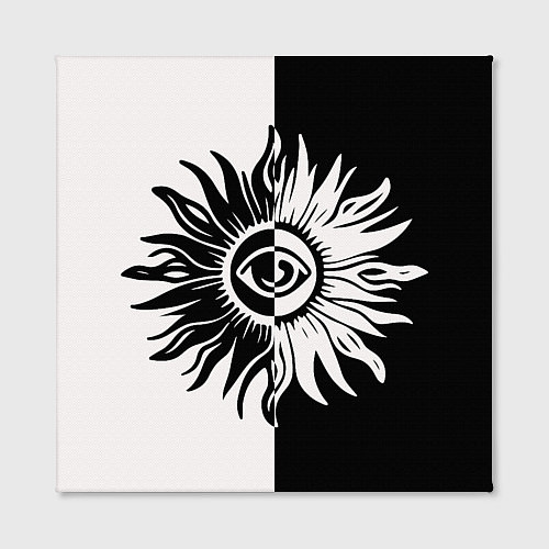 Картина квадратная Солнце черно-белое / 3D-принт – фото 2