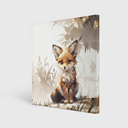 Холст квадратный Юный лисёнок, цвет: 3D-принт