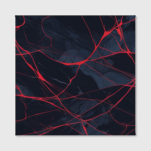 Картина квадратная Мраморные узоры из переплетений красных линий / 3D-принт – фото 2