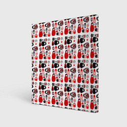 Холст квадратный Много матрешек, цвет: 3D-принт