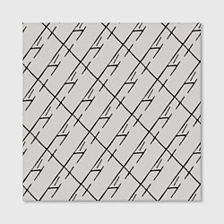 Холст квадратный Три буквы: паттерн на бежевом, цвет: 3D-принт — фото 2