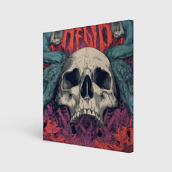 Холст квадратный Металл арт - хардкор - череп, цвет: 3D-принт