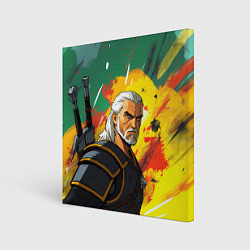 Холст квадратный Ведьмак в аниме стиле, цвет: 3D-принт