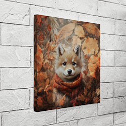 Холст квадратный Осенний волчонок, цвет: 3D-принт — фото 2