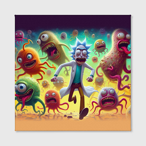 Картина квадратная Рик Санчес убегает от монстров / 3D-принт – фото 2