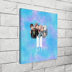 Холст квадратный BTS голубой фон, цвет: 3D-принт — фото 2