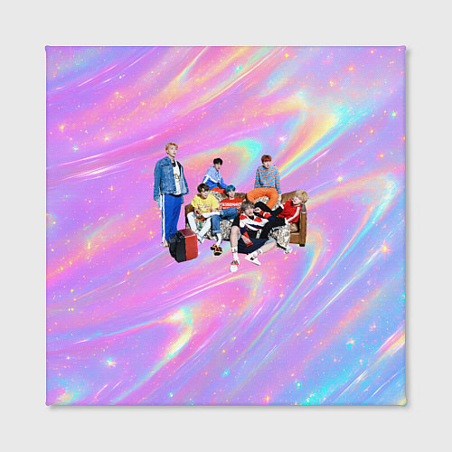 Картина квадратная BTS группа на диване / 3D-принт – фото 2