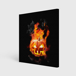 Холст квадратный Горящая тыква джек, цвет: 3D-принт