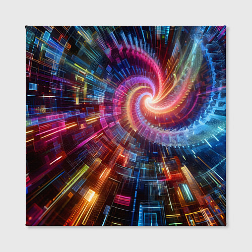 Картина квадратная Fractal neon spiral - ai art fantasy / 3D-принт – фото 2