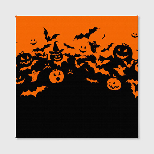 Картина квадратная Хэллоуин тыквы и призраки / 3D-принт – фото 2