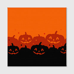 Холст квадратный Хэллоуин счастливые тыквы, цвет: 3D-принт — фото 2