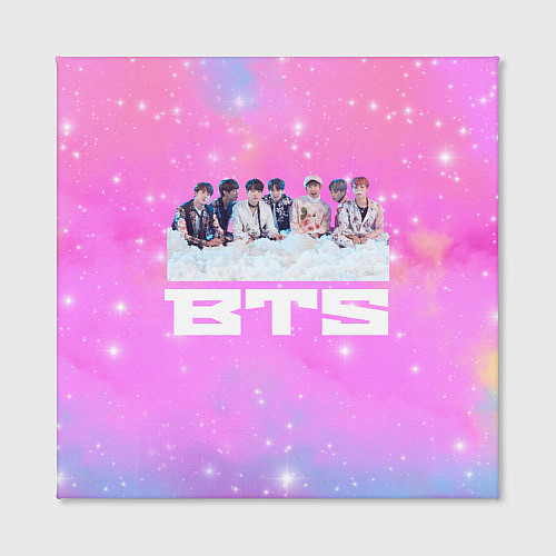 Картина квадратная BTS розовый фон со вспышками / 3D-принт – фото 2