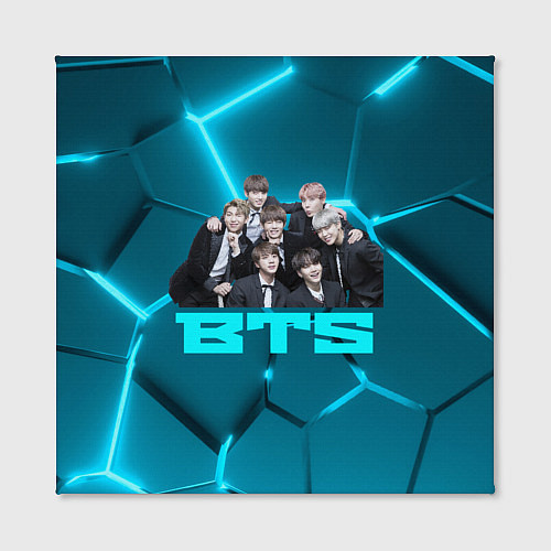 Картина квадратная BTS неоновые голубые плиты / 3D-принт – фото 2