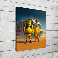 Холст квадратный Шрек и Данки пустились во все тяжкие, цвет: 3D-принт — фото 2