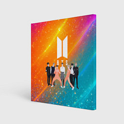 Холст квадратный BTS блестящий фон, цвет: 3D-принт