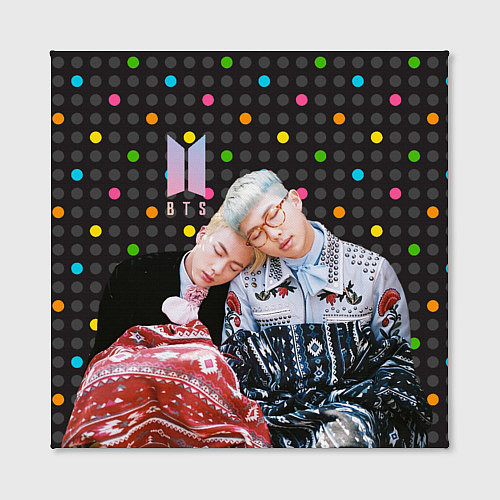 Картина квадратная BTS разноцветные точки / 3D-принт – фото 2