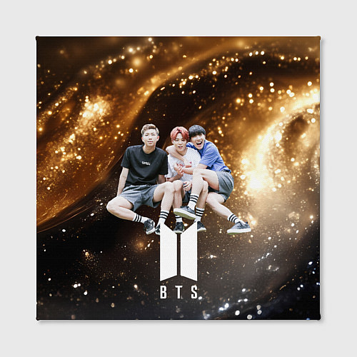 Картина квадратная BTS черно-золотой фон / 3D-принт – фото 2