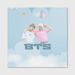 Холст квадратный BTS светлый голубой фон, цвет: 3D-принт — фото 2