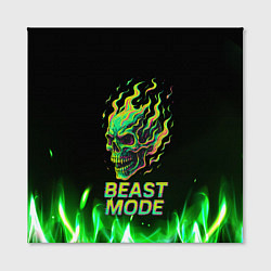 Холст квадратный Режим зверя огненный череп, цвет: 3D-принт — фото 2