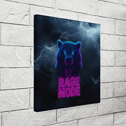 Холст квадратный Rage mode злой медведь, цвет: 3D-принт — фото 2