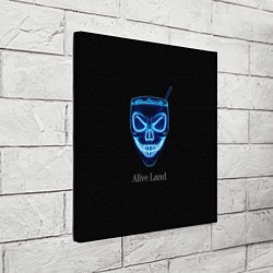 Холст квадратный Neon skull cocktail, цвет: 3D-принт — фото 2