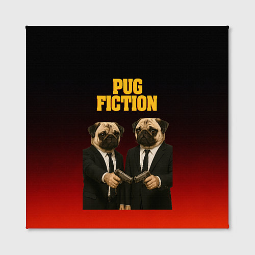Картина квадратная Пародия - Криминальное чтиво с мопсами / 3D-принт – фото 2