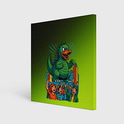 Холст квадратный Годзилла утка, цвет: 3D-принт