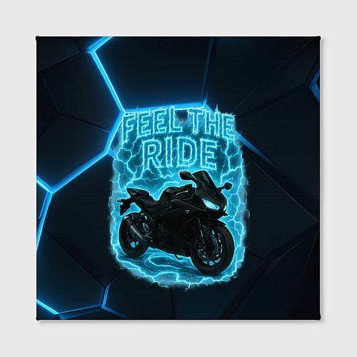 Картина квадратная Feel the ride неоновый мото / 3D-принт – фото 2