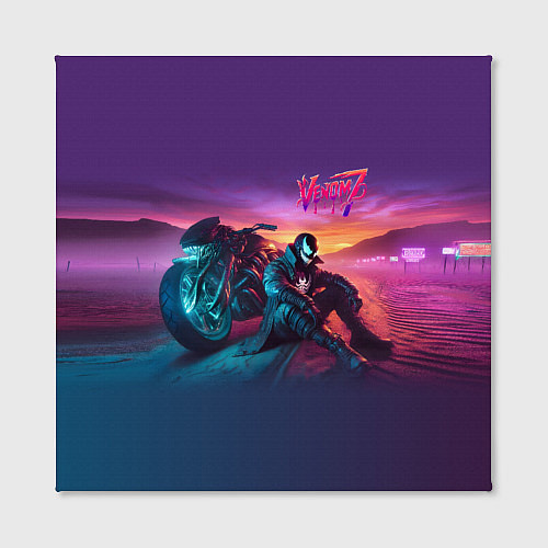 Картина квадратная Venom near his motorcycle - ai art fantasy / 3D-принт – фото 2