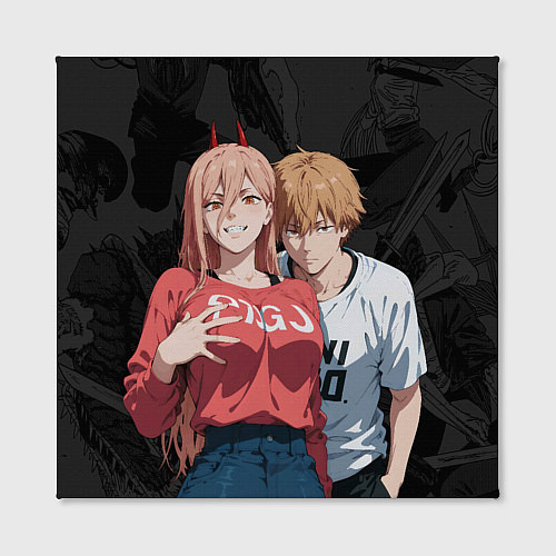 Картина квадратная Power and Denji / 3D-принт – фото 2