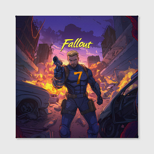 Картина квадратная Fallout седьмой на фоне взрывов / 3D-принт – фото 2
