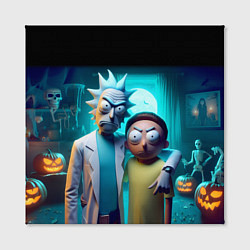 Холст квадратный Rick with Morty - halloween night, цвет: 3D-принт — фото 2