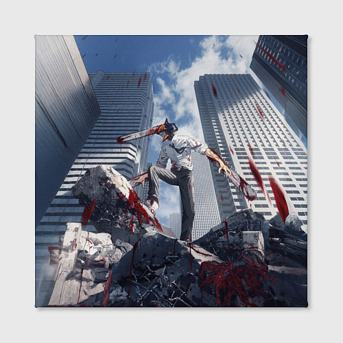 Картина квадратная Denji in city Chainsaw man / 3D-принт – фото 2