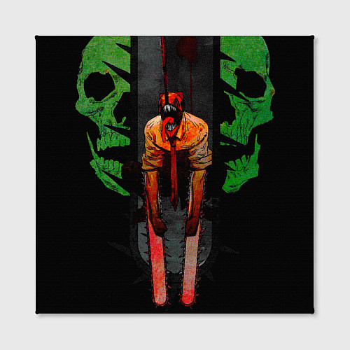 Картина квадратная Дэндзи с черепами Человек бензопила / 3D-принт – фото 2