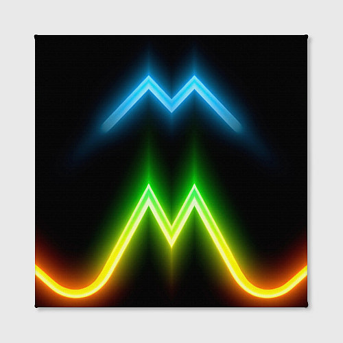 Картина квадратная Neon multicolored lines / 3D-принт – фото 2