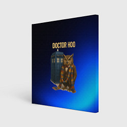 Холст квадратный Doctor Hoo сова у телефонной будки, цвет: 3D-принт