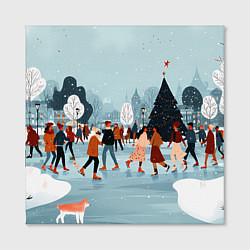 Холст квадратный Рождественский каток, цвет: 3D-принт — фото 2