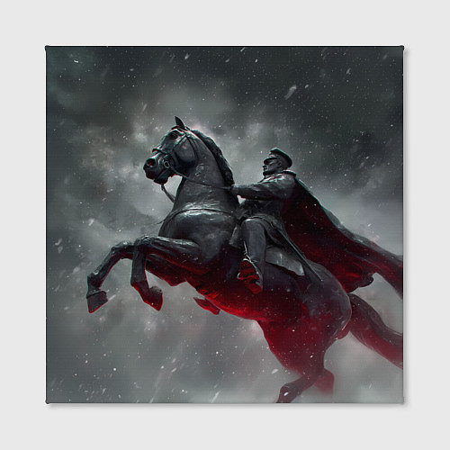 Картина квадратная Всадник в плаще на коне / 3D-принт – фото 2