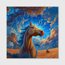 Холст квадратный Лошадь на фоне синего неба, цвет: 3D-принт — фото 2