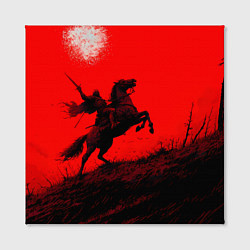 Холст квадратный Всадник на коне - красный фон, цвет: 3D-принт — фото 2