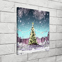 Холст квадратный Москва - новогодний салют, цвет: 3D-принт — фото 2