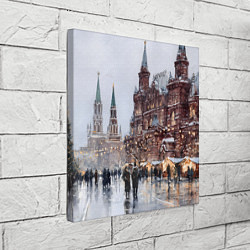 Холст квадратный Московский новогодний день, цвет: 3D-принт — фото 2