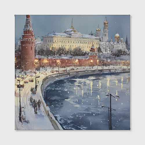 Картина квадратная Новогодние праздники в Москве / 3D-принт – фото 2