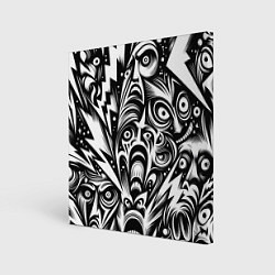 Холст квадратный Lightnings and faces - ai art fantasy, цвет: 3D-принт