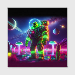 Холст квадратный Космонавт Шрук в неоновом скафандре на загадочной, цвет: 3D-принт — фото 2