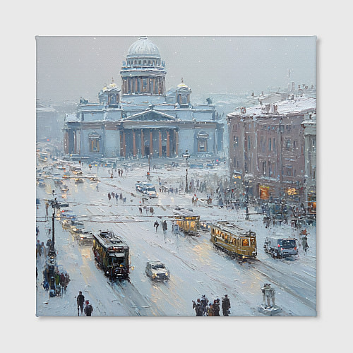Картина квадратная Новогодняя улица Питера / 3D-принт – фото 2