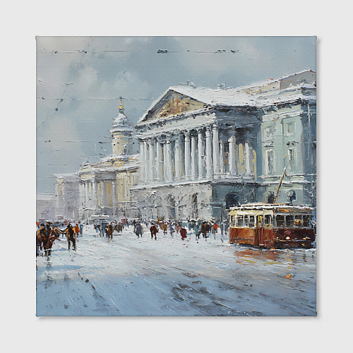 Картина квадратная Зимний Питер красками / 3D-принт – фото 2