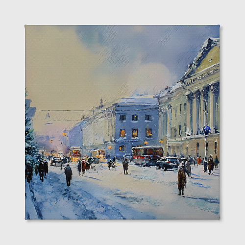 Картина квадратная Зимний праздничный Питер / 3D-принт – фото 2