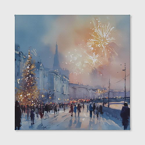 Картина квадратная Новогодняя Питерская атмосфера / 3D-принт – фото 2
